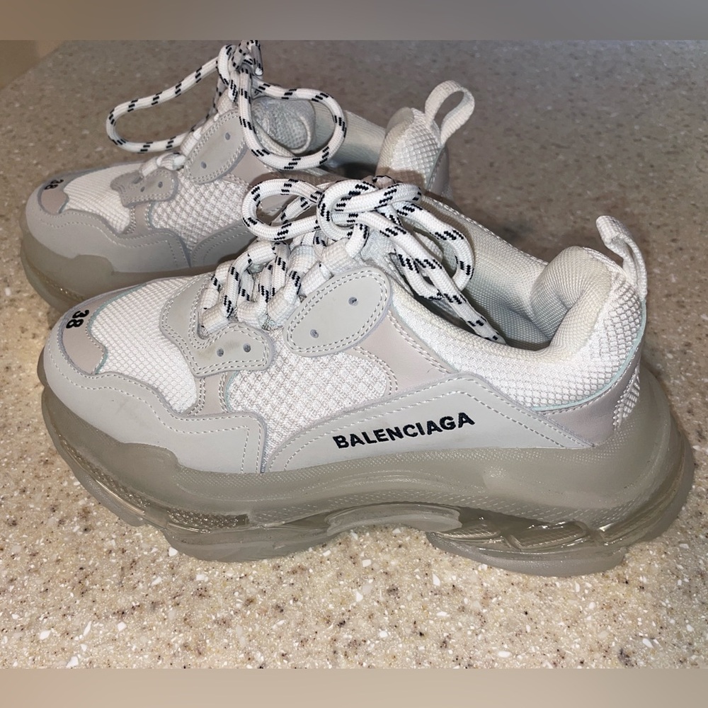 Balenciaga Tripple S White w Clear Sole